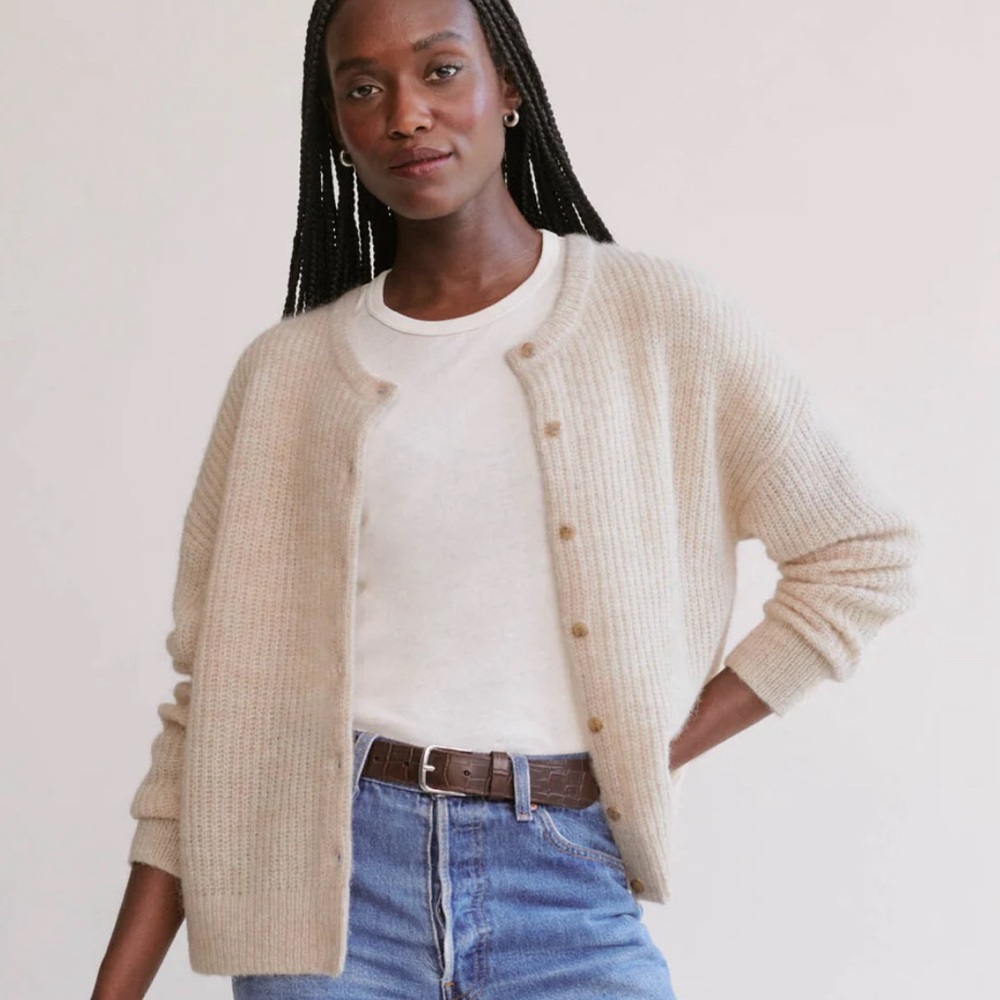 Jenni Kayne Hayes Crewneck Cardigan Sweater size small